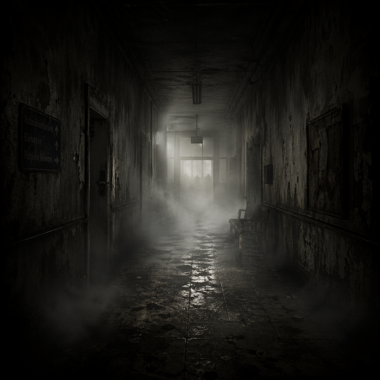 雾气弥漫 - 走廊中的白色浓雾