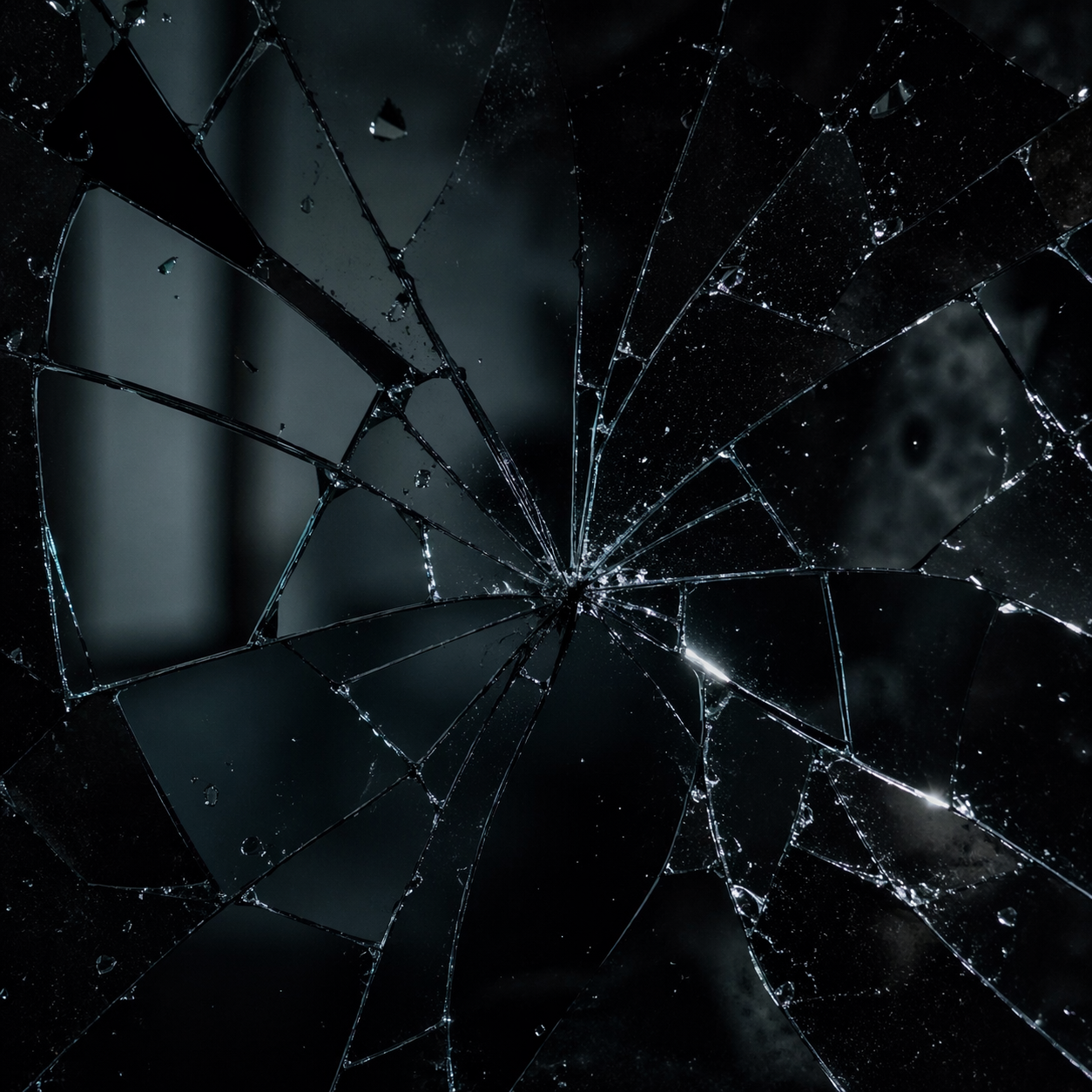 碎裂玻璃 - 玻璃裂纹特写